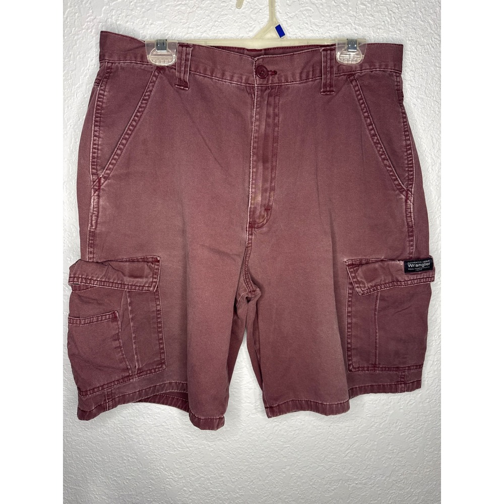 Vintage Wrangler Outdoor Cargo Shorts Mens 38 Burgundy Stretch Performance